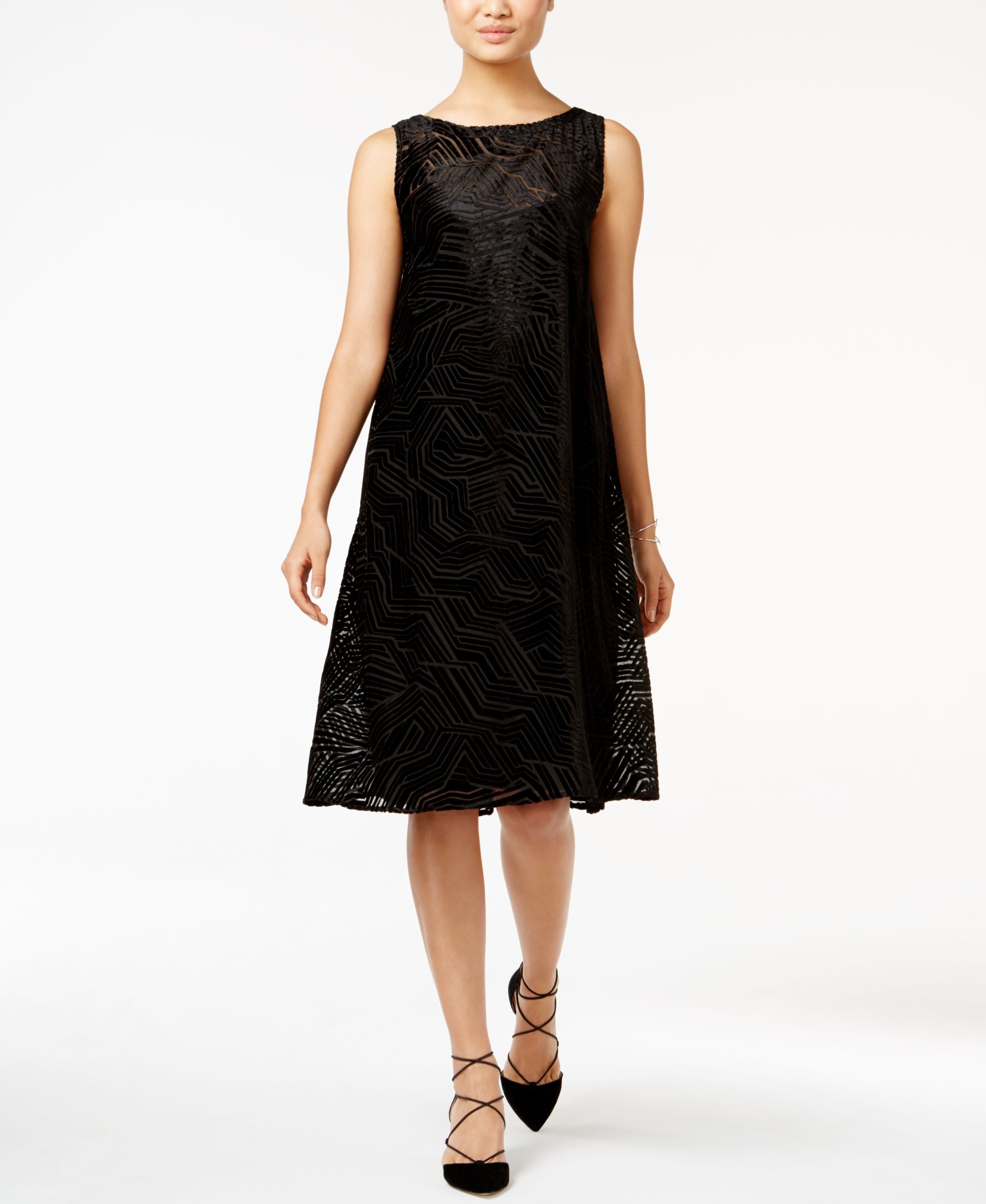 Alfani Petite Burnout Fit Flare Dress
