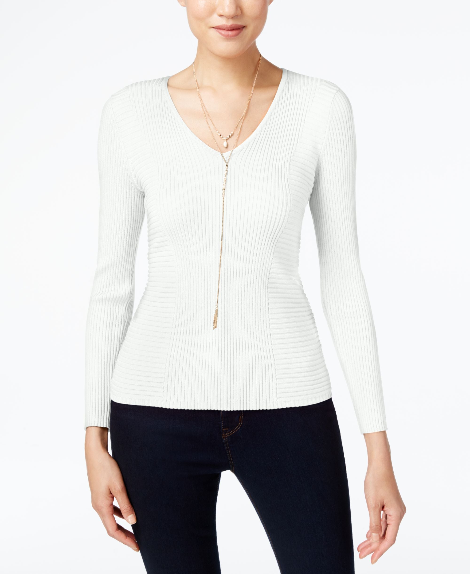 INC International Concepts Petite Ribbed Sweater