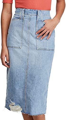 Free People Elisa Pencil Ripped Denim Skirt