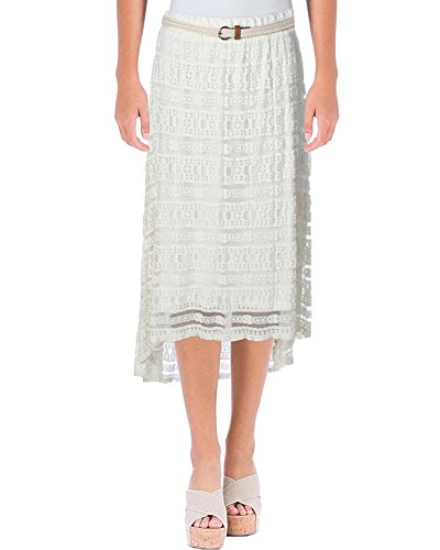 NY Collection Women's Lace Hi-Low Straight Skirt