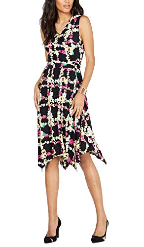 INC Printed Surplice Handkerchief-Hem Dress