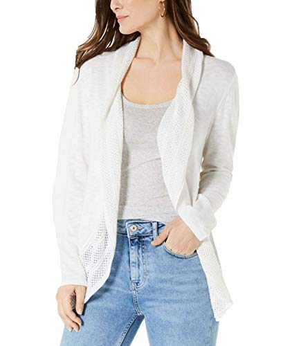 Pointelle-Trim Cardigan