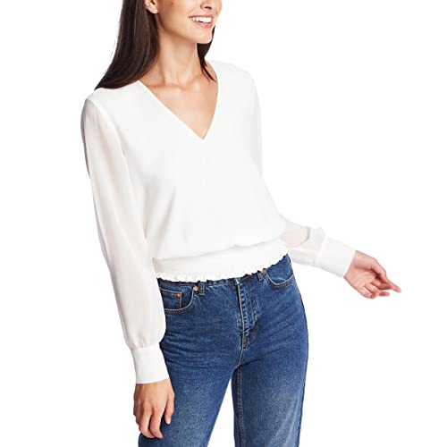 Smocked V-Neck Top