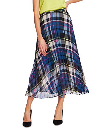 Plaid Escape Pleated Midi Skirt