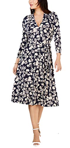 Charter Club Petite Printed Midi Dress (Intrepid Blue Combo, L)
