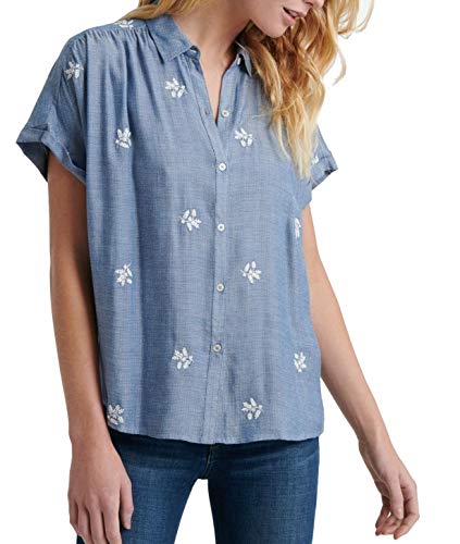 Embroidered Button-Up Top
