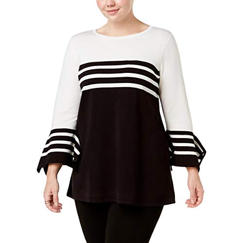 Plus Size Striped Colorblocked Sweater