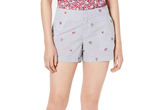 Striped Floral-Print Shorts