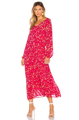 Free People Womens WallFlower Floral Print Sheer Midi Dress Pink S