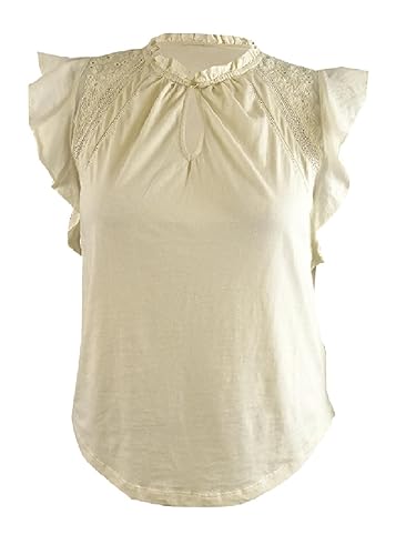 Lauren Ralph Lauren Womens Jersey Flutter-Sleeve Top