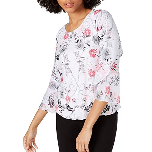 Alfani Tulip-Sleeve Top (Pink Delicate Dance, L)