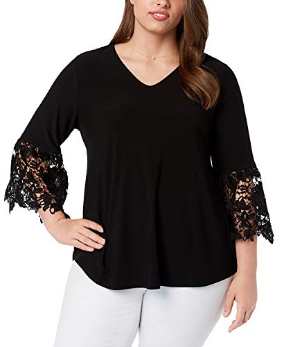 Plus Size Lace-Trim T-Shirt