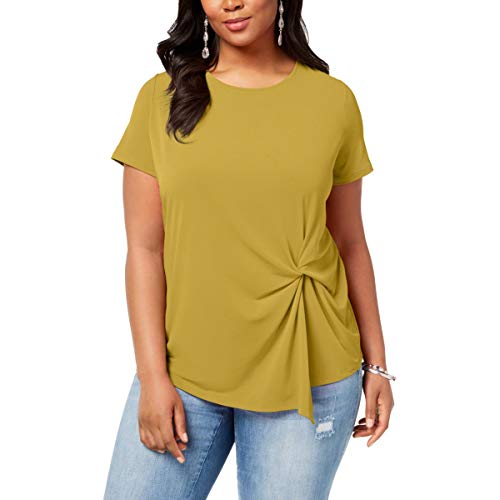 INC Plus Size Twisted Asymmetrical Top