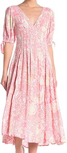 Free People Forever Always Printed Tie Cuff Dress
