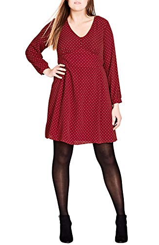 City Chic Trendy Plus Size Polka Dot A Line Dress