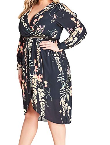 Trendy Plus Size Floral Vine Dress
