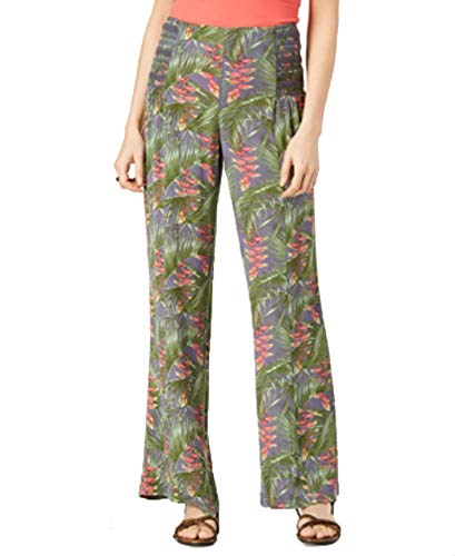 Juniors' Printed Smocked-Waist Pants
