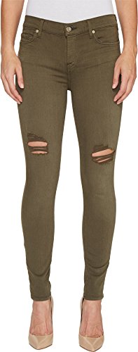 7 For All ManKind Womens Ripped Skinny Fit Jeans, green, 25