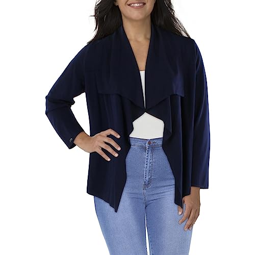 Anne Klein Plus Womens Drapey Professional Open Front