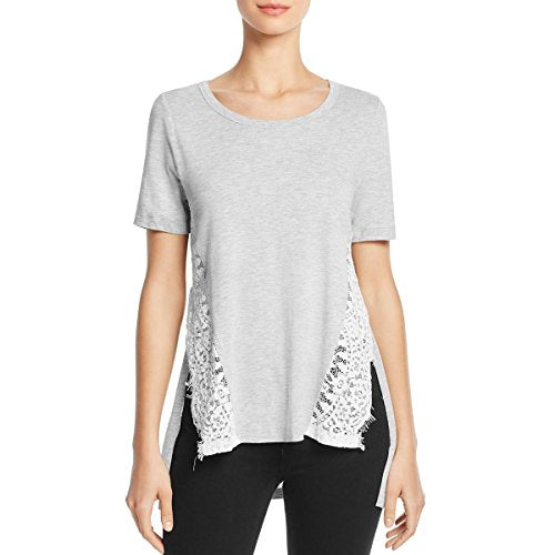 French Connection Women's Hopper Lace Top, Light Grey Melange, S