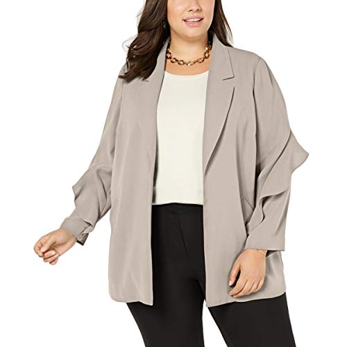 Plus Size Flounce-Sleeve Jacket