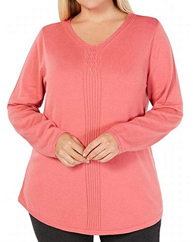 Karen Scott Plus Size Cotton Cable-Detail Sweater