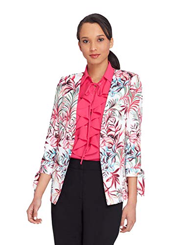 Tie-Cuff Printed Faille Jacket