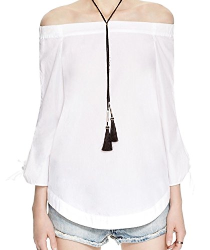 Free People Women's Tie-Sleeve Off-The-Shoulder Cotton Blouse