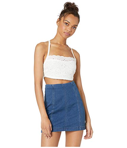 Free People Cassandra Embroidered Cross Back Cropped Top