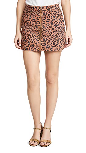 Free People Women's Zip It Up Animal Printed Miniskirt, Pineapple Combo, 31