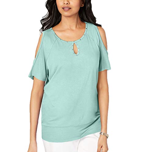 Plus Size Studded Cold-Shoulder Top