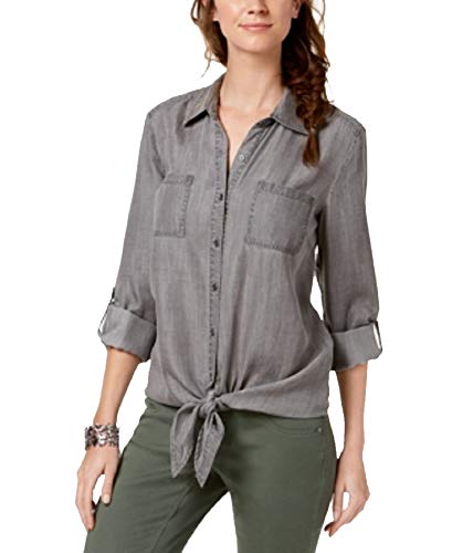 Tie-Hem Denim Shirt