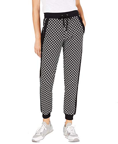 Michael Kors Circle Logo Jogger Pants (Black/Bone, P/XS)