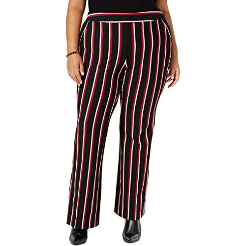I.N.C. Plus Size Striped Pont&eacute;-Knit Pants