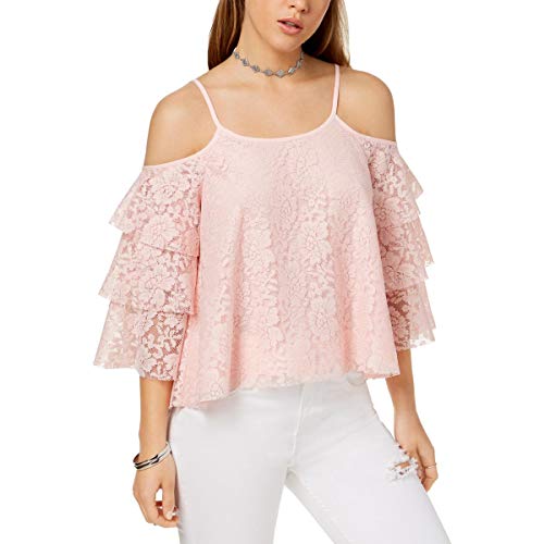 Juniors' Lace Cold-Shoulder Top
