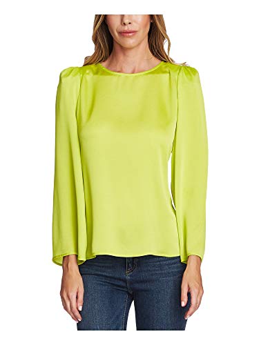 Satin Shoulder Pad Blouse