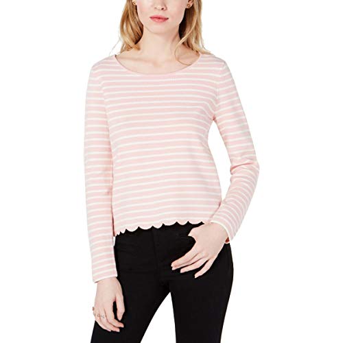 Striped Scalloped Crossover Top