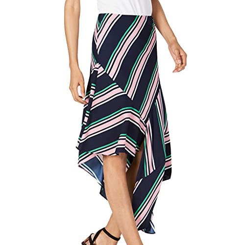 Striped Asymmetrical Skirt