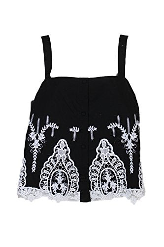 GUESS Women's Sleeveless Genevive Embroidered Top