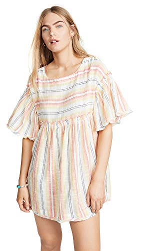 Free People Women's Summer Nights Dress, Sunray Combo, Yellow, Stripe, X-Small