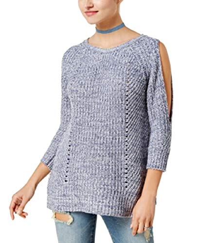 Juniors' Cold-Shoulder Open-Back Sweater