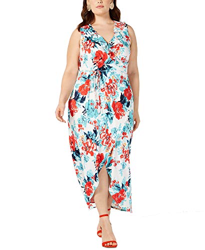 Love Squared Trendy Plus Size Printed High-Low Maxi Dress