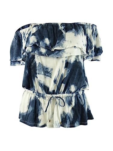 Lauren Ralph Lauren Womens Tie-Dye Off-the-Shoulder Jersey Top