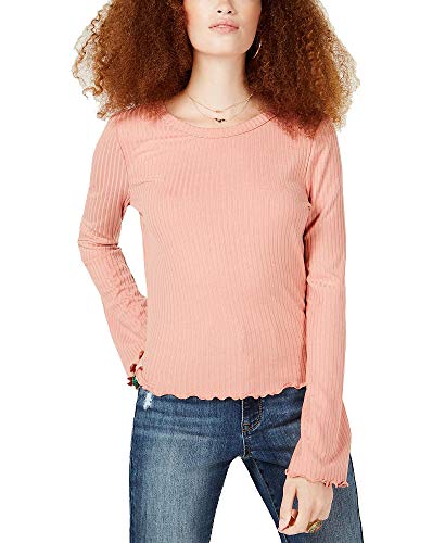 Juniors' Lace-Up Ribbed Top