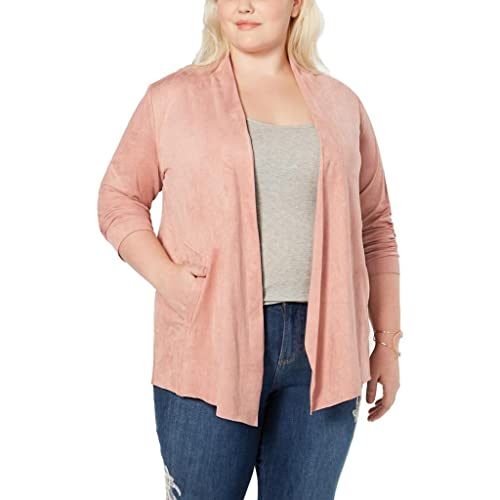 Plus Size Faux-Suede Draped-Front Jacket