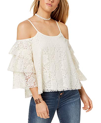 Juniors' Lace Cold-Shoulder Top