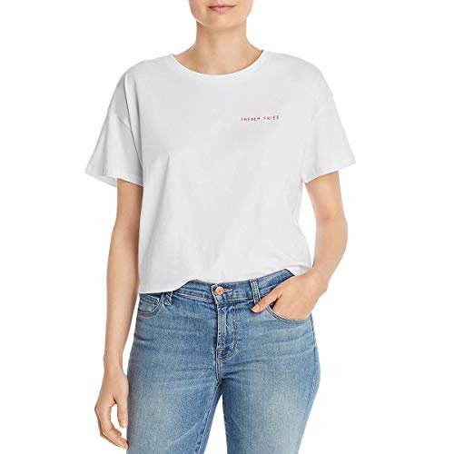 French Connection Women's Short Sleeve Crew Neck Graphic T-Shirt, White, M