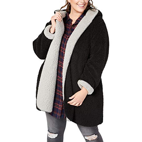 Plus Size Reversible Faux-Fur Coat