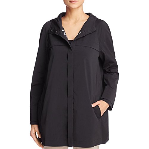 Finity Womens Polka Dot Liner Button-Down Raincoat