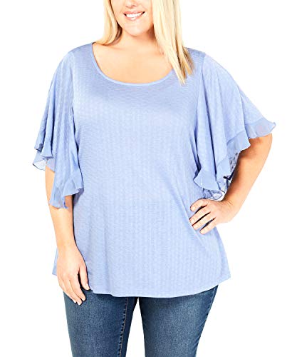 Plus Size Flutter-Sleeve Top